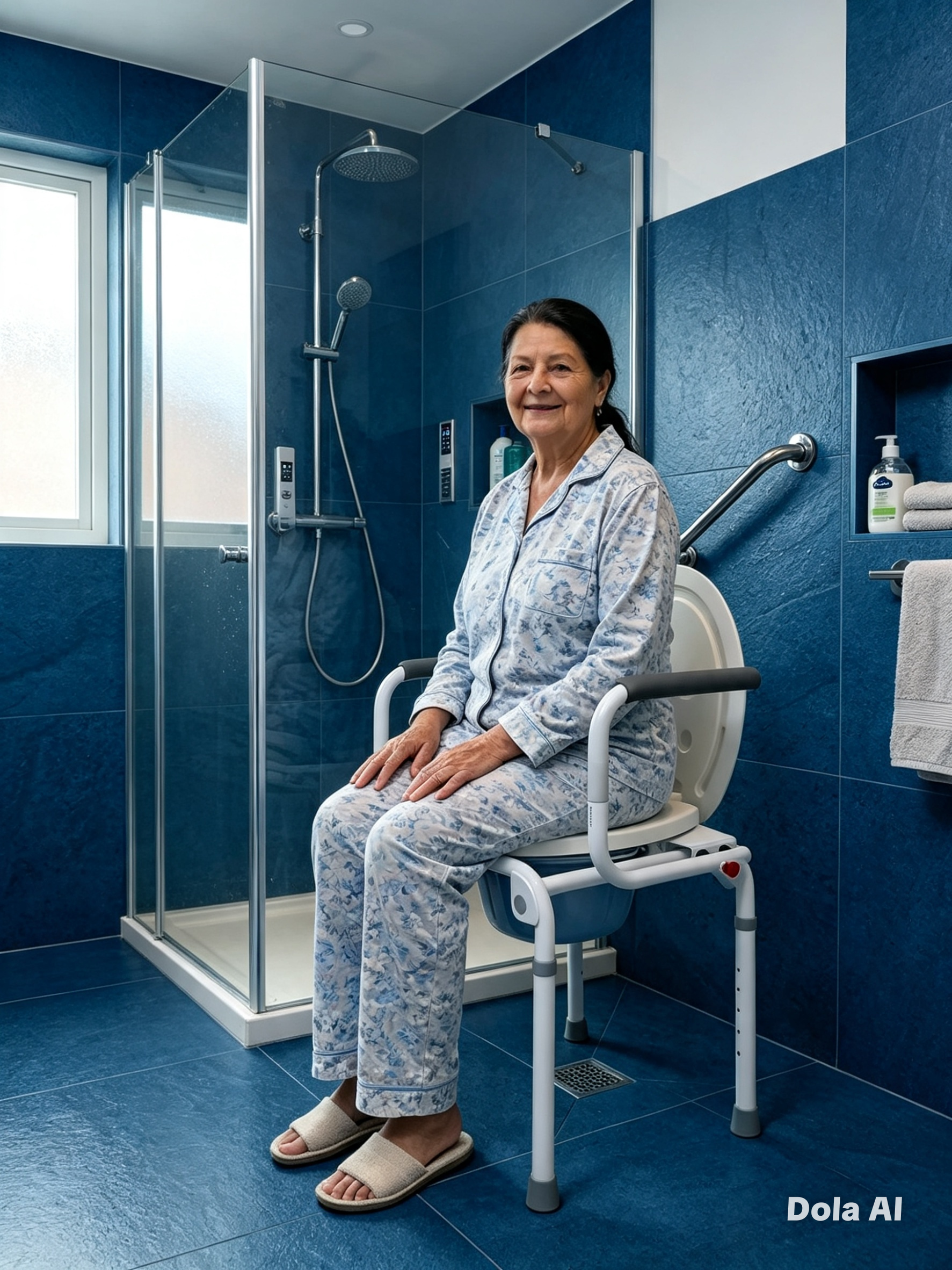 SANITARIO CON APOYA BRAZOS ABATIBLES