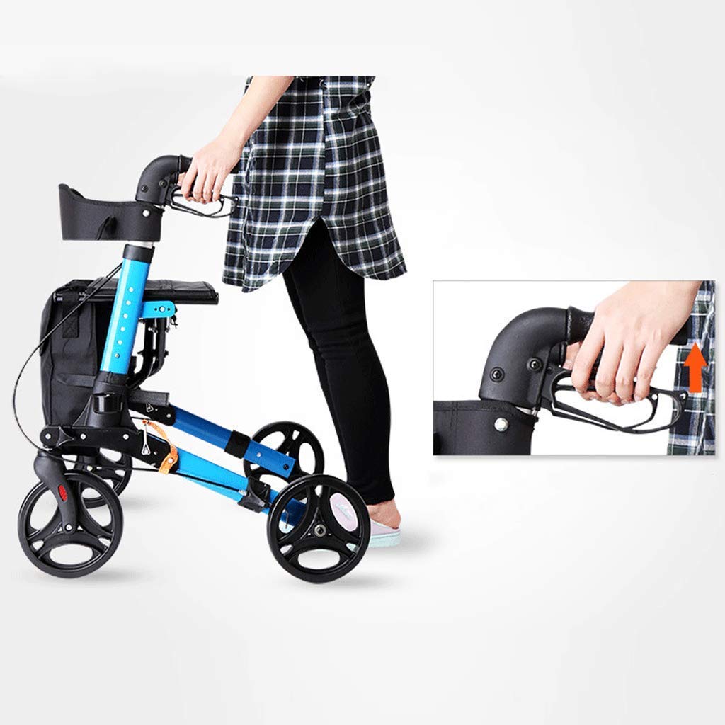 ANDADOR ALEMÁN PREMIUM AZUL CON ASIENTO Y RUEDAS