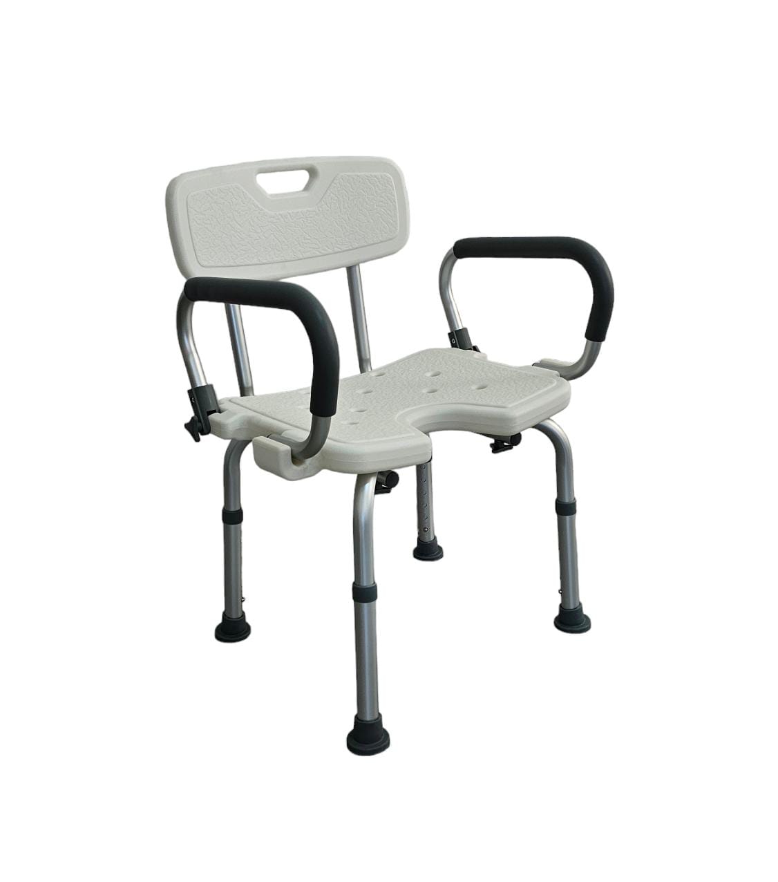 SILLA DE DUCHA CON ABERTURA HIGIÉNICA Y RESPALDO
