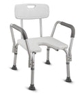 SILLA DE DUCHA CON ABERTURA HIGIÉNICA Y RESPALDO
